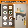 TINIFO Wooden Key Rack with Shelf - Key Holder Wall