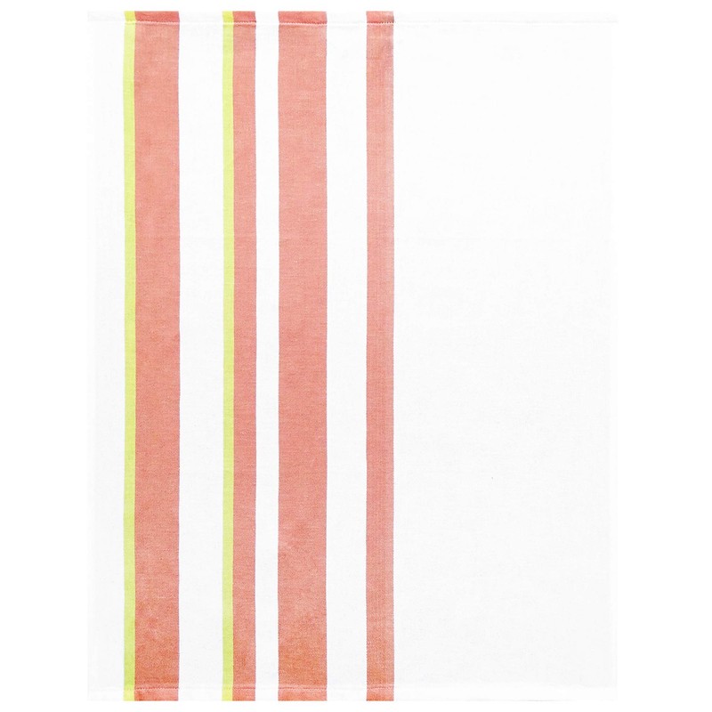 Lashuma 3 x kitchen towels striped yellow - peach, tea