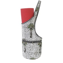 Yoga Mat Bag | Tote Mat Bag | Sling Yoga Tote w/Large Side Pocket & Zipper Pocket | Yoga Mat Bag Yoga Bags with Large Size Pocket and Zipper Pocket, Fit Most Size Mats (White & Grey)