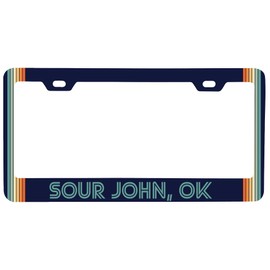 Sour John Oklahoma Car Metal License Plate Frame Retro Design