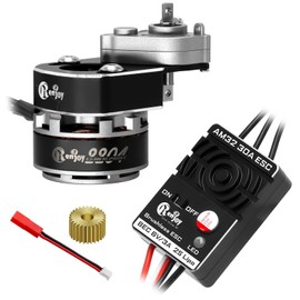 2204 2400KV Brushless Outrunner Motor with Transmission & 30A Brushless ESC Electric Speed Controller for Axial SCX24 1/24 Remote Control Car Crawler Truck (Titanium)