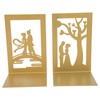 Metal Book Divider Thicken AntiSlip Bookend Desktop Organize Bookshelf Craft
