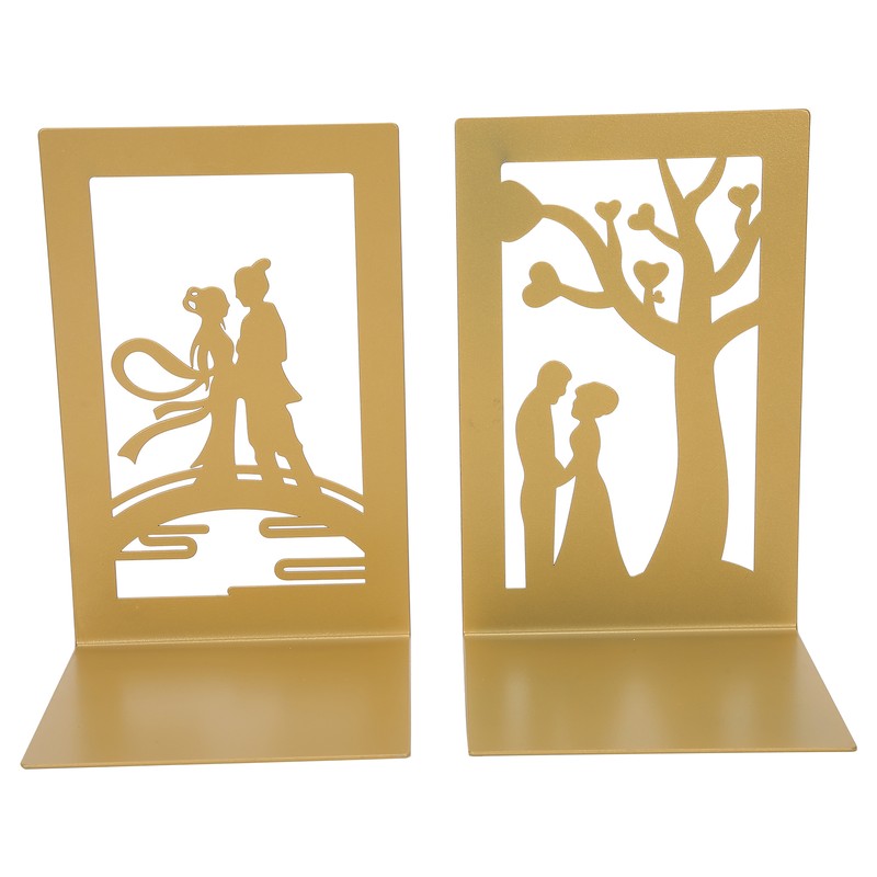 Metal Book Divider Thicken AntiSlip Bookend Desktop Organize Bookshelf Craft