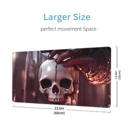 MTG Playmat, 24" x 14" TCG Game Play Mat Stitched Edges Trading Card Game Playmats with Storage Bag Smooth Rubber Surface Battle Game Mat (Skull)