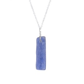 GEMKORA Real Kyanite Raw Pendant Necklace, Blue Rough Stone, Healing Kyanite, Chakra Gemstone, Natural Crystal, Women Jewelry, 925 Sterling Silver 18 inch [20MM+ PENDANT]