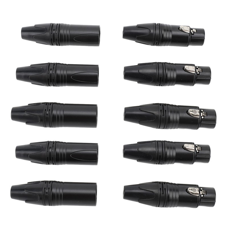 10pcs XLR Connector Professional 5 Male 5 Female High Conductivity