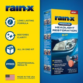 Rain-X Rain X Professional Headlight Restoration Kit Easy DIY Clear Lens Cleaner