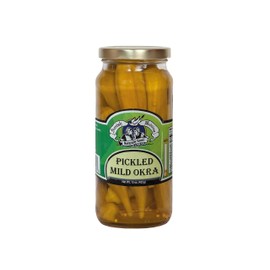Amish Wedding Foods Pickled Mild Okra 16 oz. Glass Jar