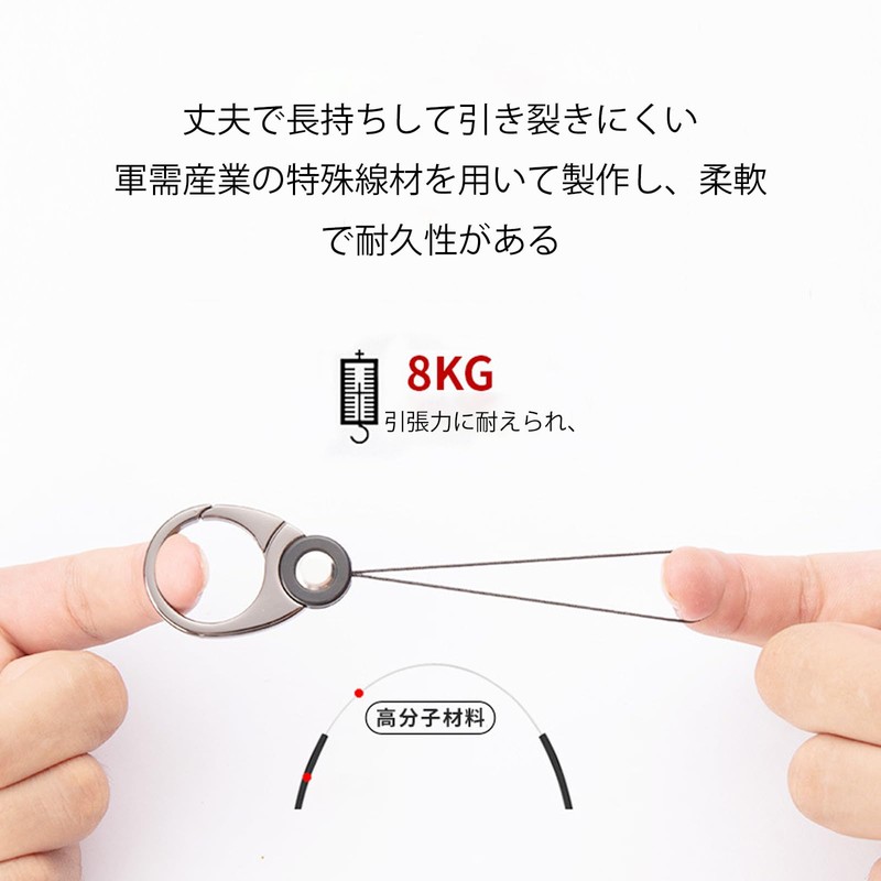 Akkerds Ring Strap, Smartphone Hold, Carabiner, Fall Prevention, Finger Ring,