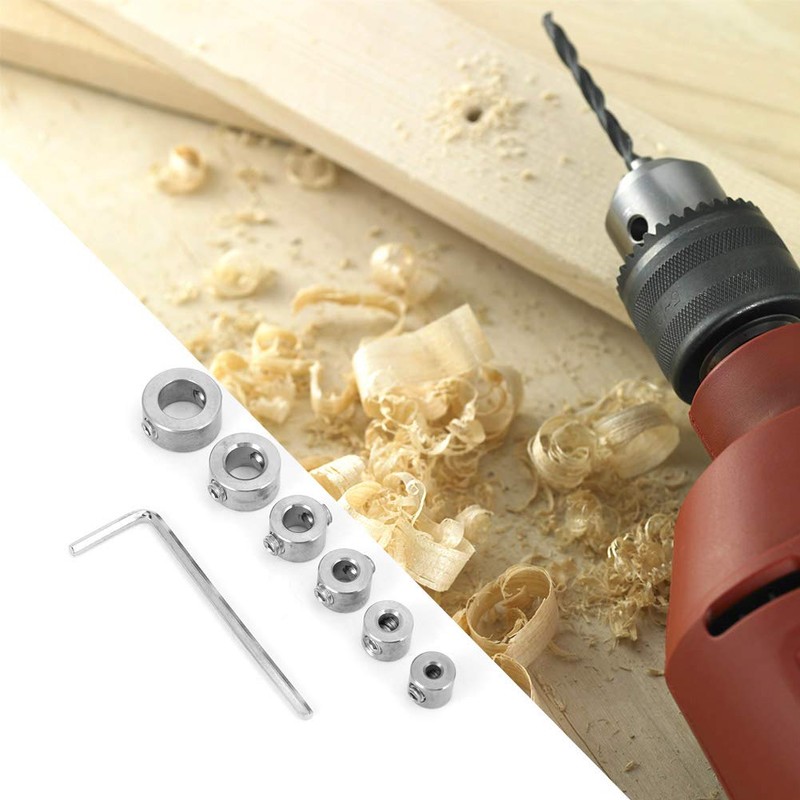 Drill Limit Ring, 6 Piece Drilling Depth Stop, 3-10mm Stainless