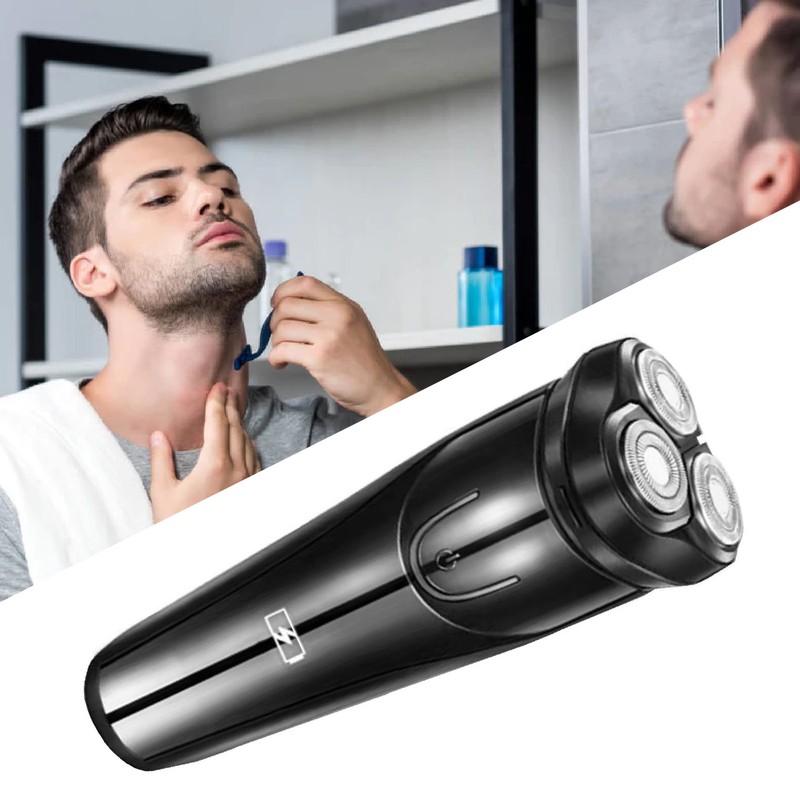 Electric Beard Trimmer 3 Heads Waterproof Powerful Low Noise Portable