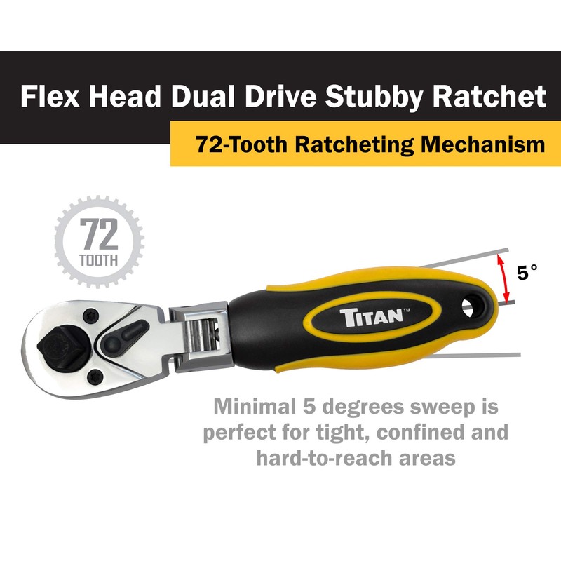 Titan 12351 3/8-Inch and 1/2-Inch Drive x 6-Inch 72-Tooth Flex