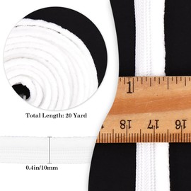 GORGECRAFT 20 Yards Velvet Piping Bias Tape 3/8" Wide Lip Cord Trim White Upholstery Piping Trim with Cord for Apparel Sewing Stitching Decorating Pillows Lamp Curtain Hat Clothing Accessories