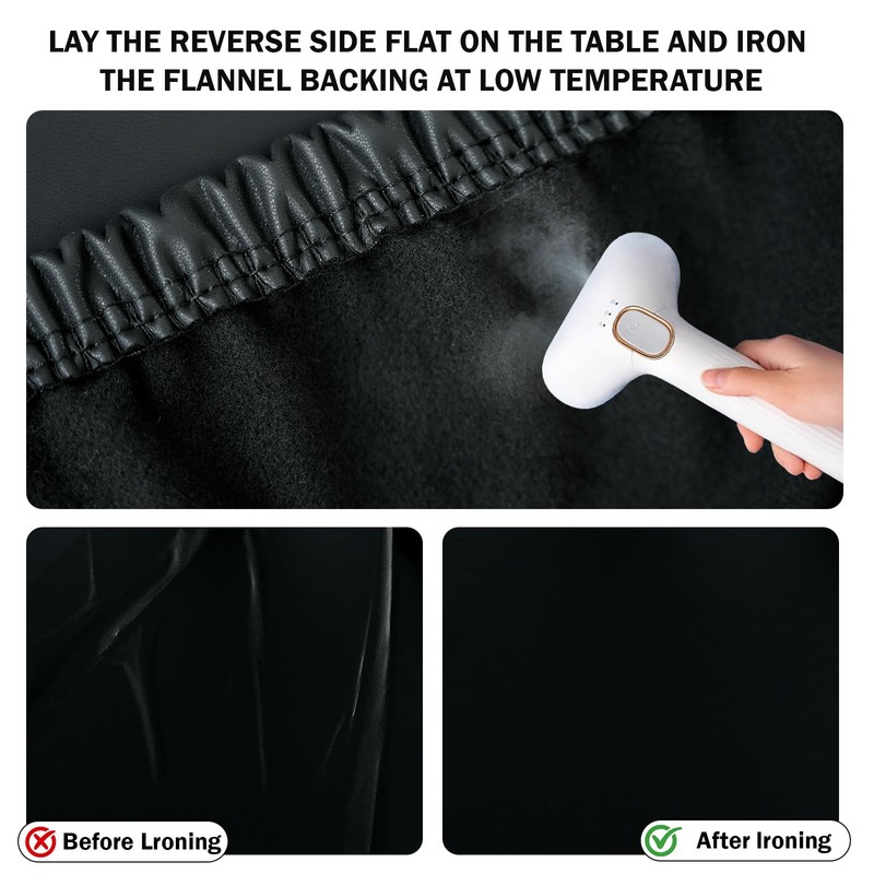 vctops 100% Waterproof Pu Leather Round Table Cloth Cover, Oil