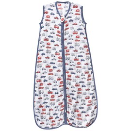 TADO MUSLIN Baby Sleep Sack 2-4 T Baby Wearable Blanket 100% Organic Cotton 0.5 TOG Toddler Sleeping Sack 2- Way Zipper Soft X-Large Car 4 Layers