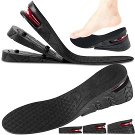 Oneroomone 3-Layer Raiser Insole, Height Adjustable Insoles 2-6 cm, Height Increase Insole with Air Cushion Elevator Kits Inserts for Men and Women, Hidden Insole