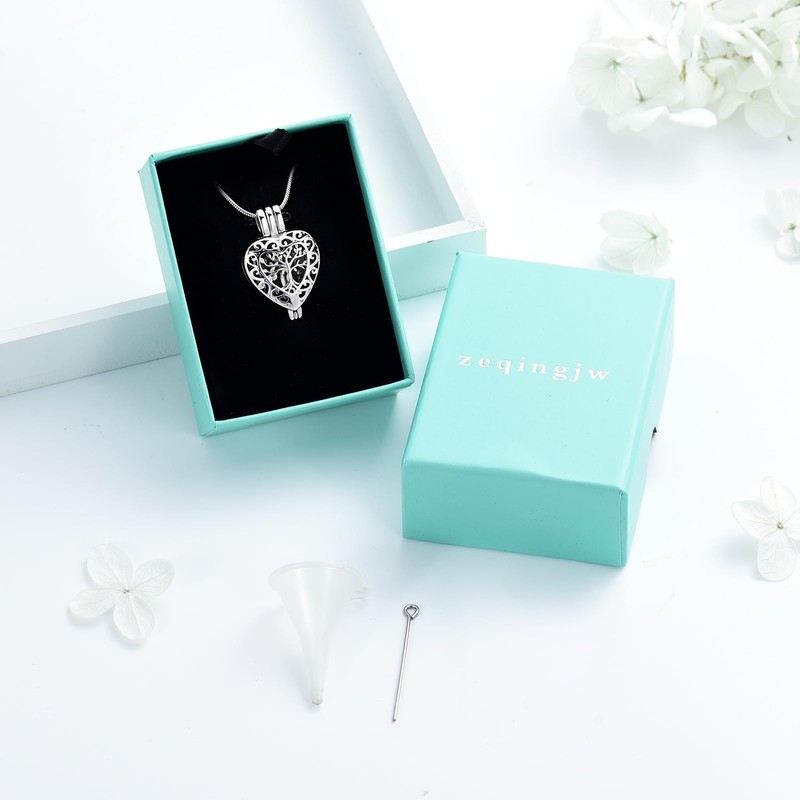 zeqingjw Hollow Heart Urn Necklace for Ashes Always in My