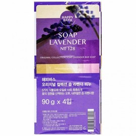 Happy Bath Original Collection Lavender Soap Bar 90g 4-Pack 6ea
