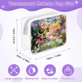 Christian Gifts for Women Faith Inspirational Religious Gifts for Friend Clear Makeup Bag Organizer Travel Christmas Bible Verses Gifts for Church Members Cosmetic Bag Christian Motivational Gifts