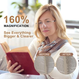 OKH 2 Pack 160% Magnifying Glasses for Close Work Hands-Free Ideal for Crafts Sewing and Reading