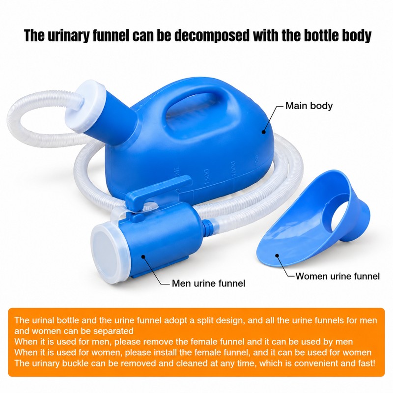 Portable Urinal with Extension Hose for Camping & Travel –