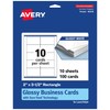 Avery Printable Rectangle Business Cards, Sure Feed Technology, 2" x