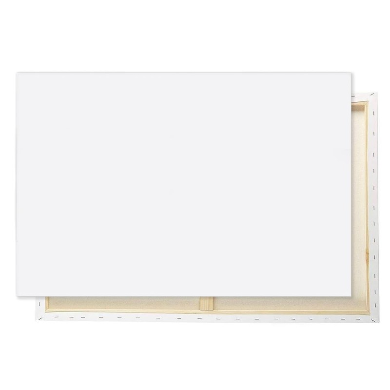 KINGART 810-2 Large White 24" x 36" Stretched Artist Canvas,