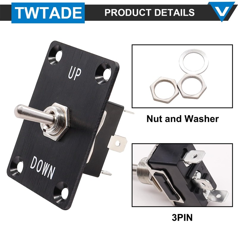 TWTADE Boat Trim Switch Momentary Rocker Toggle Switches 3 Pin