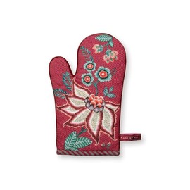 Pip Studio Oven Glove Flower Festival Dark Pink 29 x 15 cm