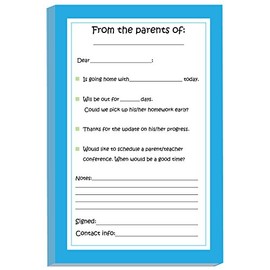 Blue School Excuse Pad | Notes to School | Notepads for Parents of Students | Notes to Teacher | School Pads | Excuse Pad | Stationery for School | Memo to School | School Supplies