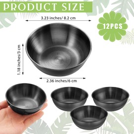 Teenyyou 12 Pcs 3.23 In DIY Face Mask Mixing Bowl Stainless Steel Esthetician Facial Mask Bowl Facial Small Mixing Esthetician Supplies for Lady Women Skincare Home Salon Cosmetic Beauty (Black)