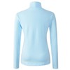 HieasyFit Women's Cotton Turtleneck Top Basic Layering Thermal Underwear(Light Blue