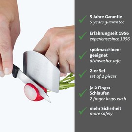 Westmark 2 x finger protection / cutting aid, with 2 loops, for cutting and chopping, stainless steel, silver, 10712270