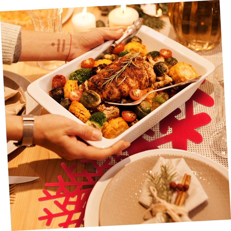 Ciieeo 4pcs Christmas Snowflake Coasters Insulated Desktop Cup Mats for