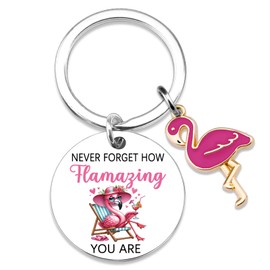 Flamingo Keychain Gifts For Girls Women Adults Flamingo Decor Inspirational Keychain Gifts For Women Girl Encouragement Motivational Positive Gift For Women Birthday Thoughtful Friengship Gifts