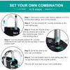 4 Pcs Combination Lock, 3 Digit Outdoor Combination Padlock keyless