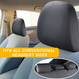 ijuicy 2 PCS Headrest Covers for Cars, Soft Dust-Proof Seat Protector Covers, Seat Headrest Cover Replacement, Breathable Fabric Seat Head Rest Covers, Universal for Most Cars, Trucks, SUVs (Gray)