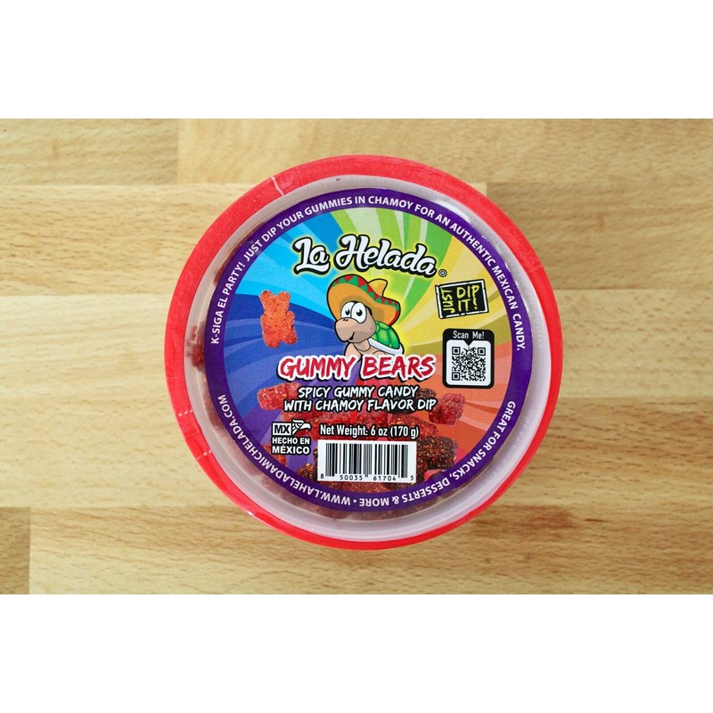La Helada Gummy Bears- Spicy Candy- with Chamoy Dip, 1.0