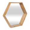 Cheung's Hexagon Mirror with Wood Frame