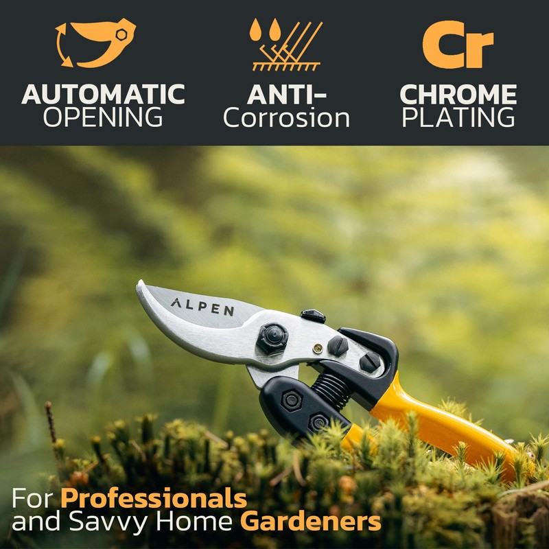 Alpen Pruning Shears Professional Grade, Gelbhorn 150, Gardening Supplies Scissors