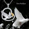 JERWLI Dove Necklace Sterling Silver S925 Peace Dove Pendant White