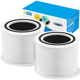 Core 300 Replacement Filt-er Compatible with LEVOIT Core 300 Core 300S Air Purifi-er, 3 in 1 True HEPA Classic Core 300-RF Filt-er Replacement (2 Pack)