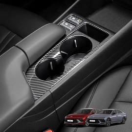 YOUTOOCAR Carbon Fiber Pattern Car Gear Shift Panel Cover Interior Trim Compatible with Hyundai Sonata 2025 Accessories