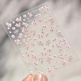 YUWENW ネイルシール 桜 2枚セット 花 ネイルパーツ ネイルステッカー ネイルアートステッカー 人気 DIY 防水5D立体感 ネイルデコレーション ネイルデコレーション用
