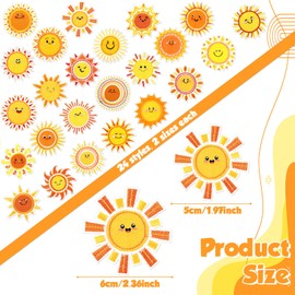 Glitinsel 48 Pcs Sun Iron on Patches DIY Embroidery Sun Patches Sew on Embroidered Applique for Clothing Jeans Backpacks Hat Jacket DIY Craft