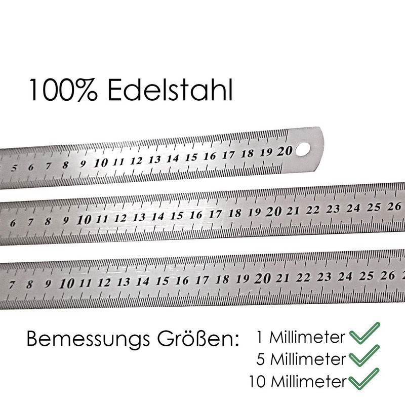 Stainless Steel Ruler Steel Scale Measuring Tool with Double Sided