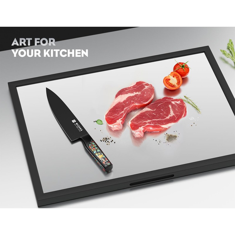 WIZEKA Chef Knife: 8 Inch: Extreme Sharp Kitchen Knife: Full