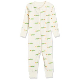Moon and Back by Hanna Andersson - Pijama de una pieza de algodón orgánico sin pies, color crudo de 6 a 12 meses