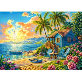 Puzzle 1000 Pieces for Adults, Classic Educational Game Sunrise by the Sea, Beautiful Decoration, Puzzle Gifts