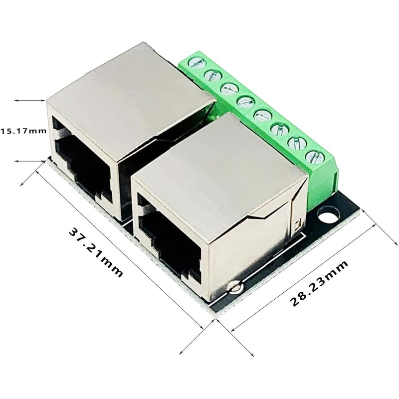 PENGLIN 2 x RJ45 Ethernet Breakout Board Double Socket Adapter,
